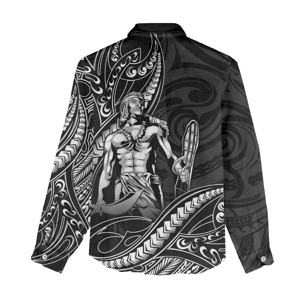 Filipinos Lapu Lapu Hero Women Casual Shirt Black Polynesian Tribal Tattoo