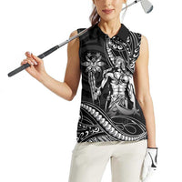 Filipinos Lapu Lapu Hero Women Sleeveless Polo Shirt Black Polynesian Tribal Tattoo LT05 - Polynesian Pride