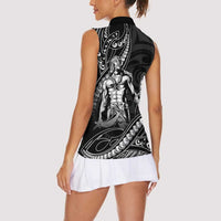 Filipinos Lapu Lapu Hero Women Sleeveless Polo Shirt Black Polynesian Tribal Tattoo LT05 - Polynesian Pride
