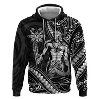 Filipinos Lapu Lapu Hero Zip Hoodie Black Polynesian Tribal Tattoo