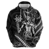 Filipinos Lapu Lapu Hero Zip Hoodie Black Polynesian Tribal Tattoo