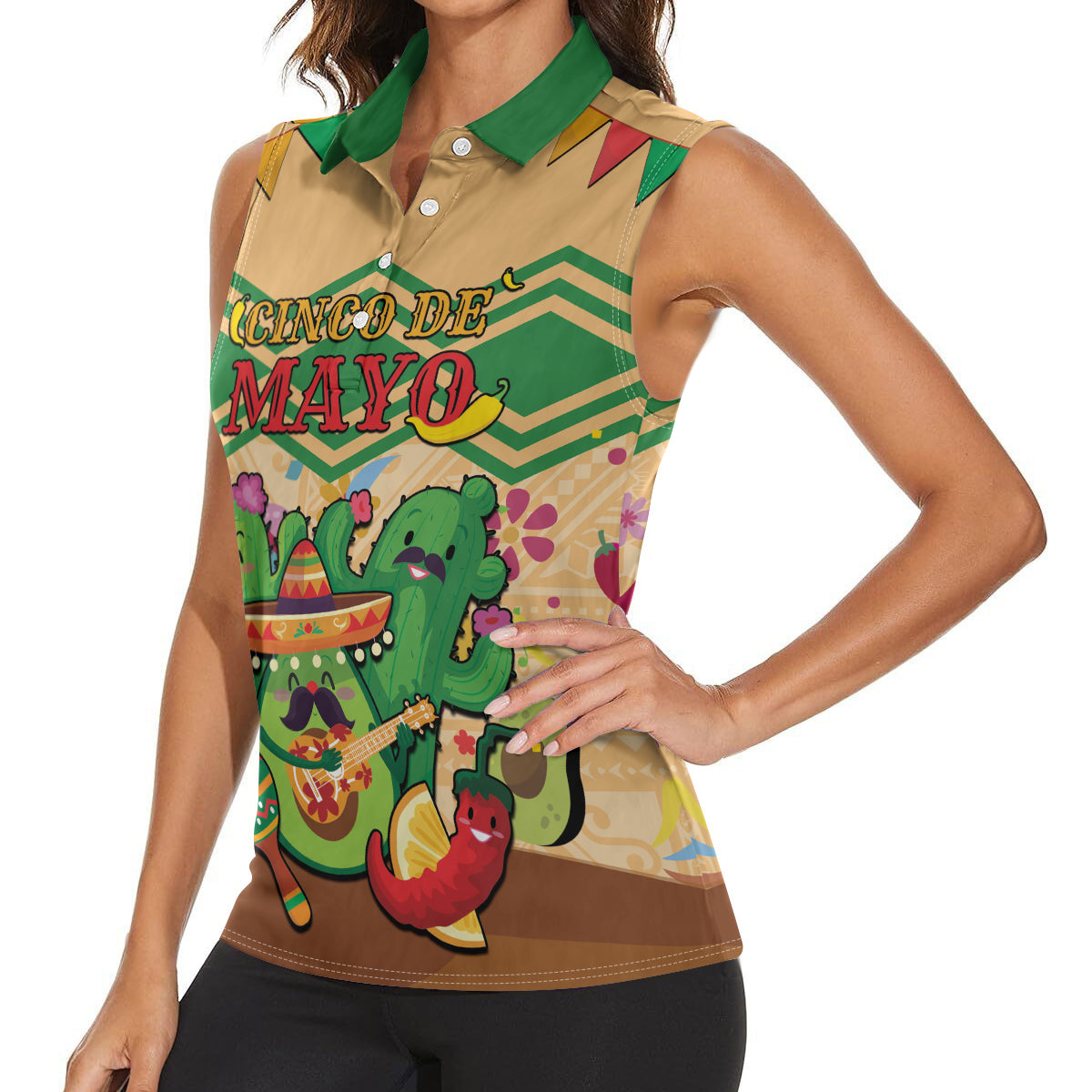 Personalised Hawaii Cinco De Mayo Women Sleeveless Polo Shirt Funny Style