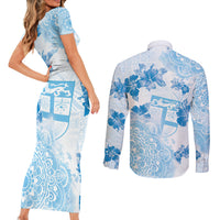 Happy Fiji Girmit Day Couples Matching Short Sleeve Bodycon Dress and Long Sleeve Button Shirt Fijian Tapa With Mandala Pattern LT05 - Polynesian Pride