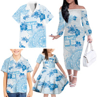 Happy Fiji Girmit Day Family Matching Off The Shoulder Long Sleeve Dress and Hawaiian Shirt Fijian Tapa With Mandala Pattern