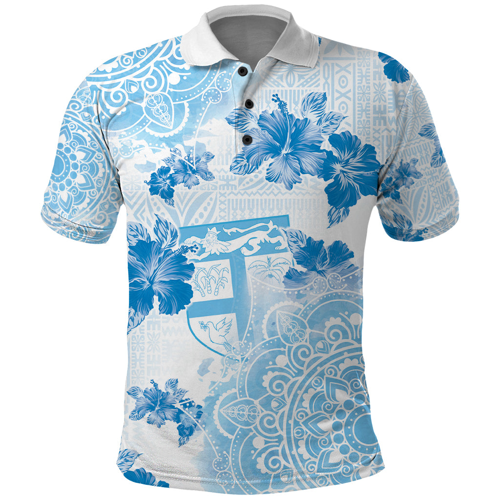 Happy Fiji Girmit Day Polo Shirt Fijian Tapa With Mandala Pattern