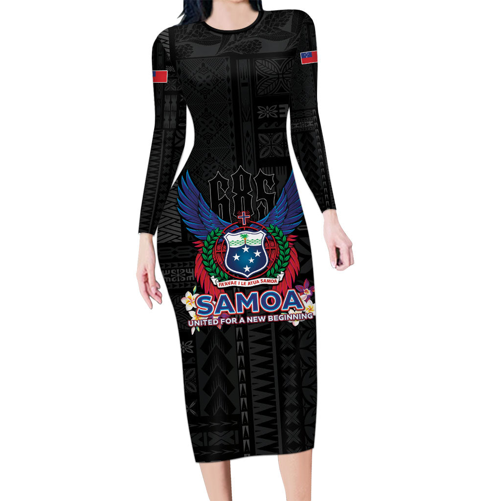 Samoa 64th Independence Anniversary Family Matching Long Sleeve Bodycon Dress and Hawaiian Shirt