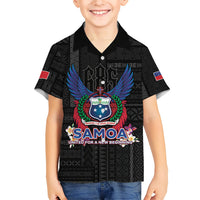 Samoa 64th Independence Anniversary Family Matching Off The Shoulder Long Sleeve Dress and Hawaiian Shirt