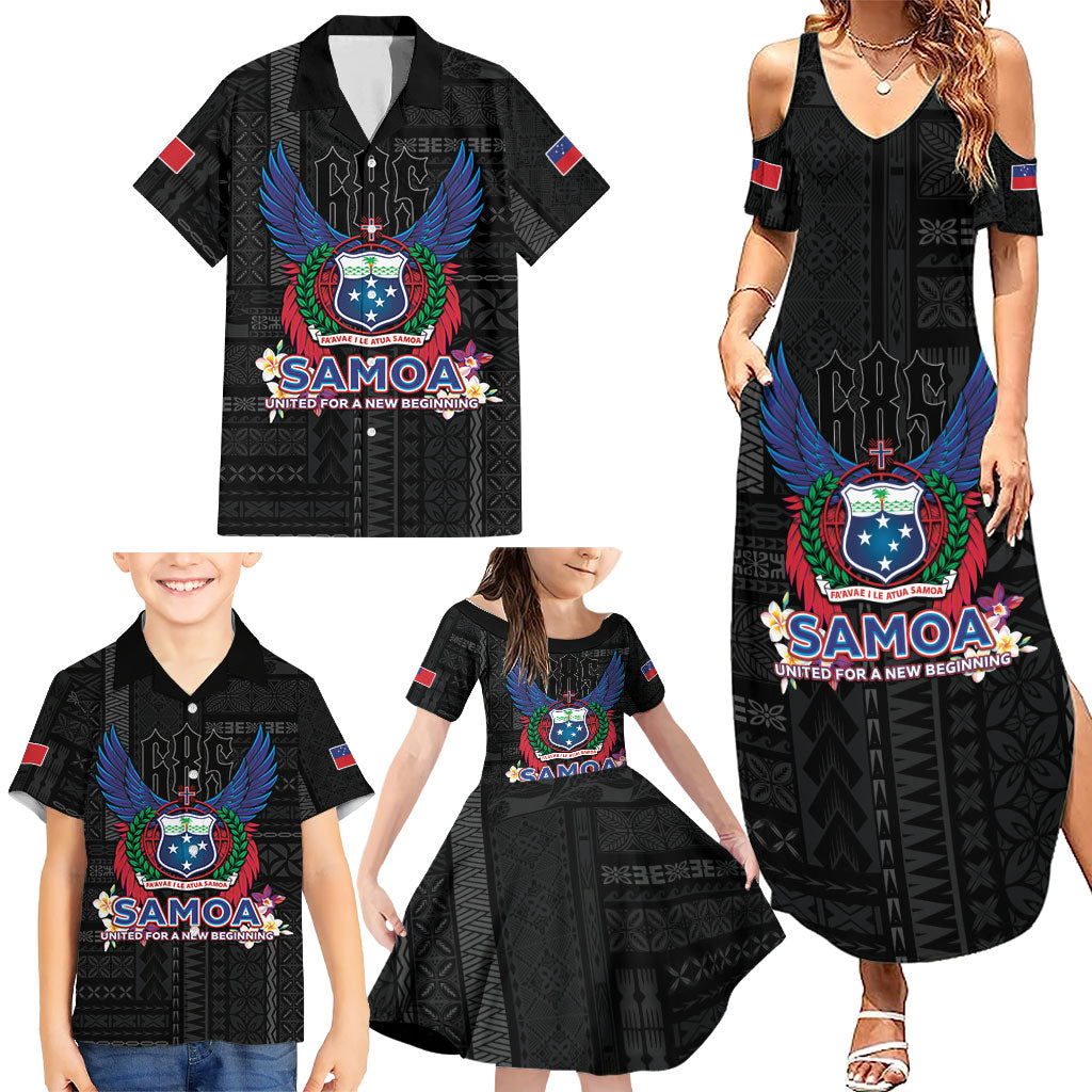 Samoa 64th Independence Anniversary Family Matching Summer Maxi Dress and Hawaiian Shirt