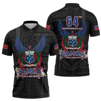 Samoa 64th Independence Anniversary Zipper Polo Shirt