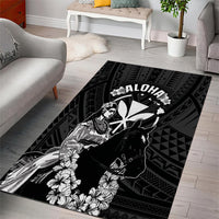 Hawaii King Kamehameha Day Parade Area Rug With Pa'u Riders Plumeria Kakau Tribal Pattern