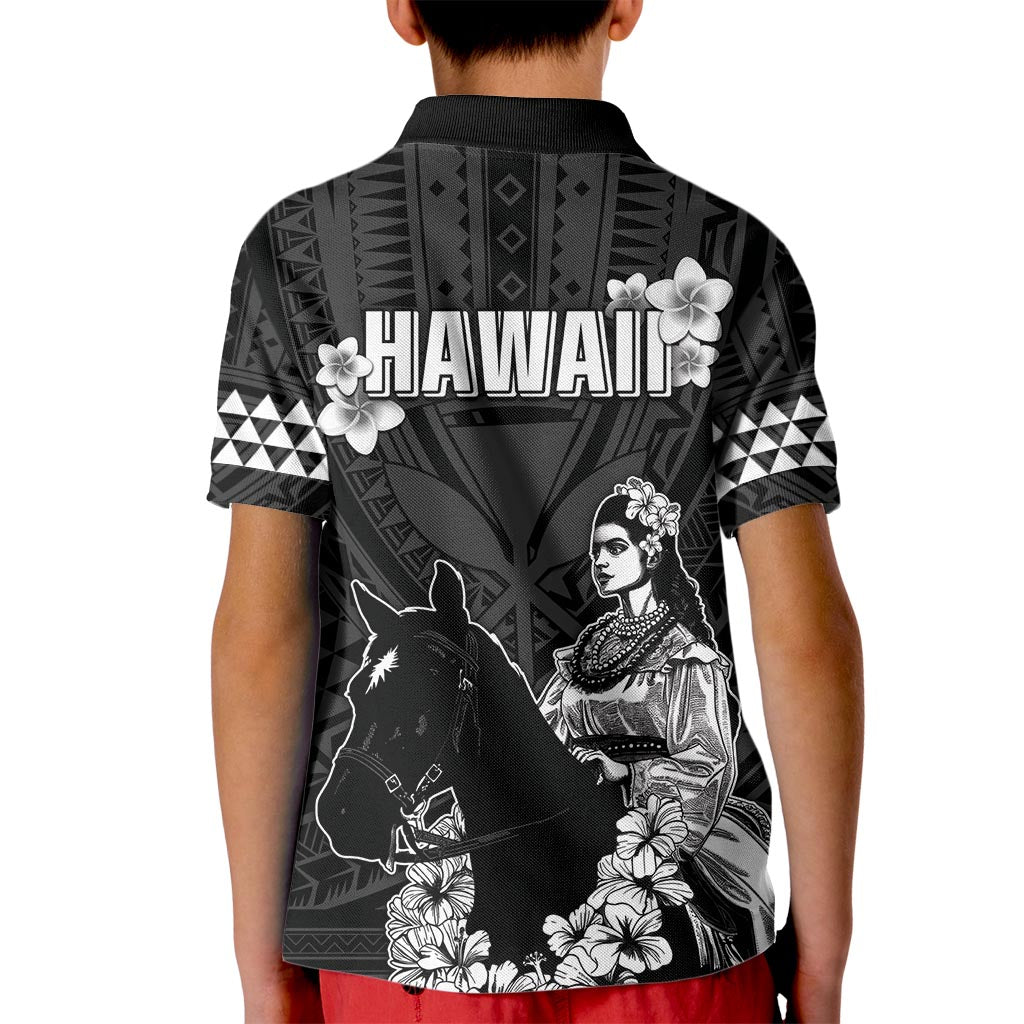 Hawaii King Kamehameha Day Parade Kid Polo Shirt With Pa'u Riders Plumeria Kakau Tribal Pattern