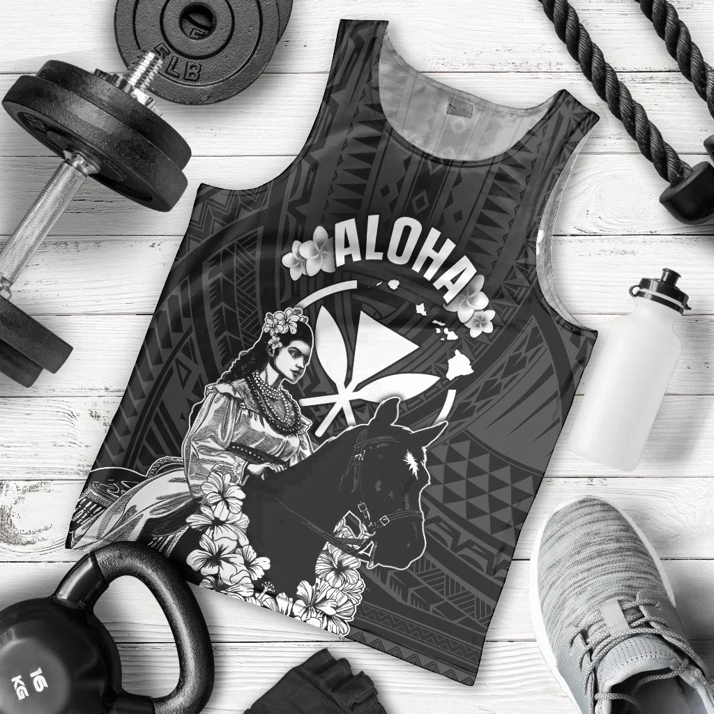 Hawaii King Kamehameha Day Parade Men Tank Top With Pa'u Riders Plumeria Kakau Tribal Pattern