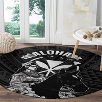 Hawaii King Kamehameha Day Parade Round Carpet With Pa'u Riders Plumeria Kakau Tribal Pattern LT05 - Polynesian Pride