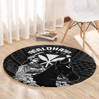 Hawaii King Kamehameha Day Parade Round Carpet With Pa'u Riders Plumeria Kakau Tribal Pattern LT05 - Polynesian Pride