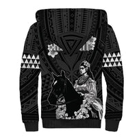 Hawaii King Kamehameha Day Parade Sherpa Hoodie With Pa'u Riders Plumeria Kakau Tribal Pattern LT05 - Polynesian Pride