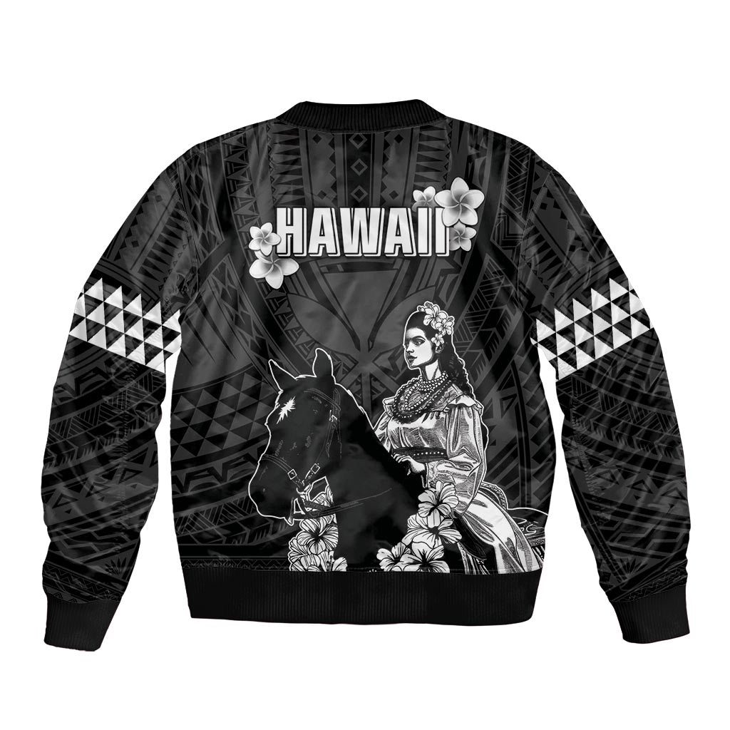 Hawaii King Kamehameha Day Parade Sleeve Zip Bomber Jacket With Pa'u Riders Plumeria Kakau Tribal Pattern LT05 - Polynesian Pride