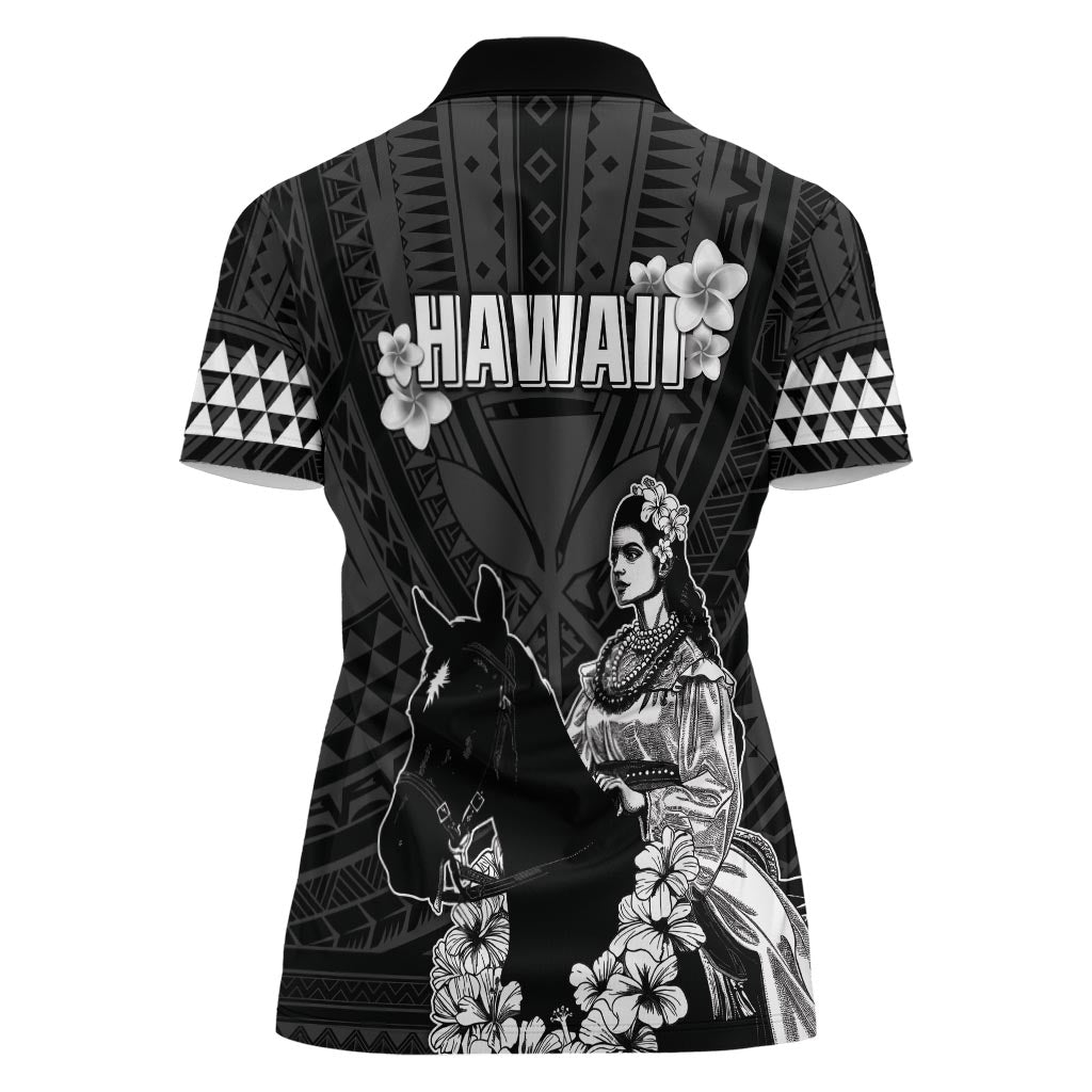Hawaii King Kamehameha Day Parade Women Polo Shirt With Pa'u Riders Plumeria Kakau Tribal Pattern