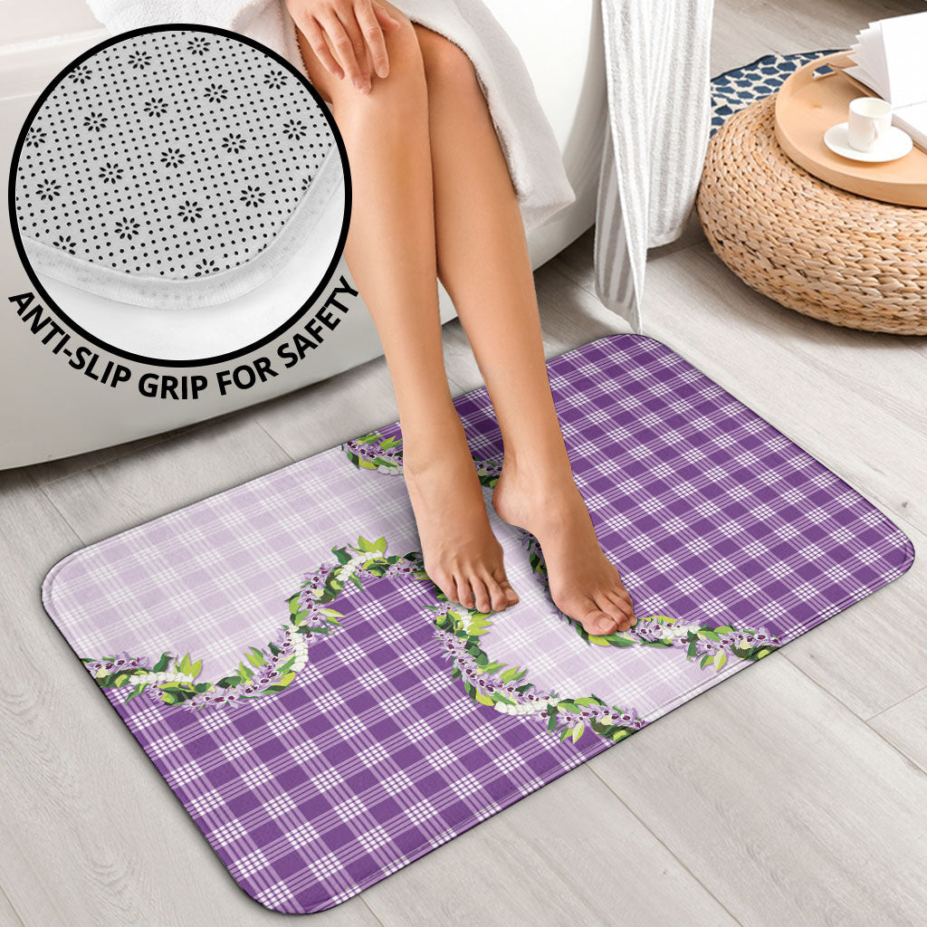 Violet Hawaii Palaka Bathroom Set Maile Pikake Honohono Orchid Lei LT05 - Polynesian Pride