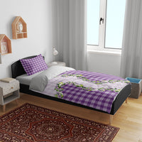 Violet Hawaii Palaka Bedding Set Maile Pikake Honohono Orchid Lei