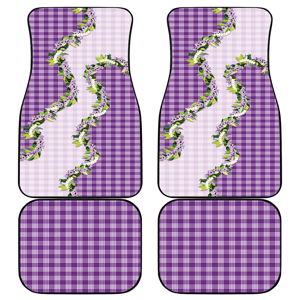 Violet Hawaii Palaka Car Mats Maile Pikake Honohono Orchid Lei