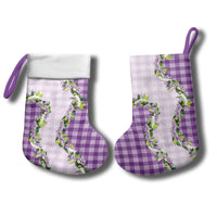 Violet Hawaii Palaka Christmas Stocking Maile Pikake Honohono Orchid Lei LT05 - Polynesian Pride