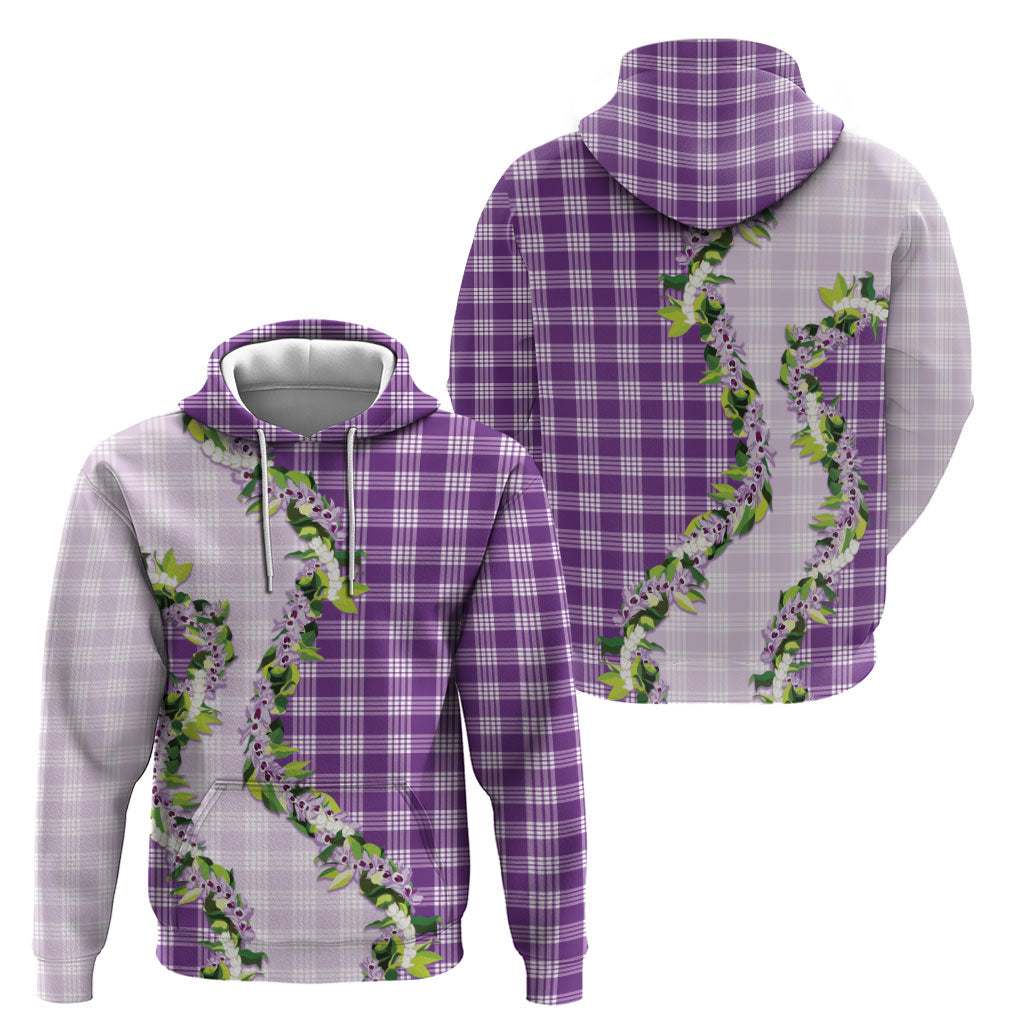Violet Hawaii Palaka Hoodie Maile Pikake Honohono Orchid Lei