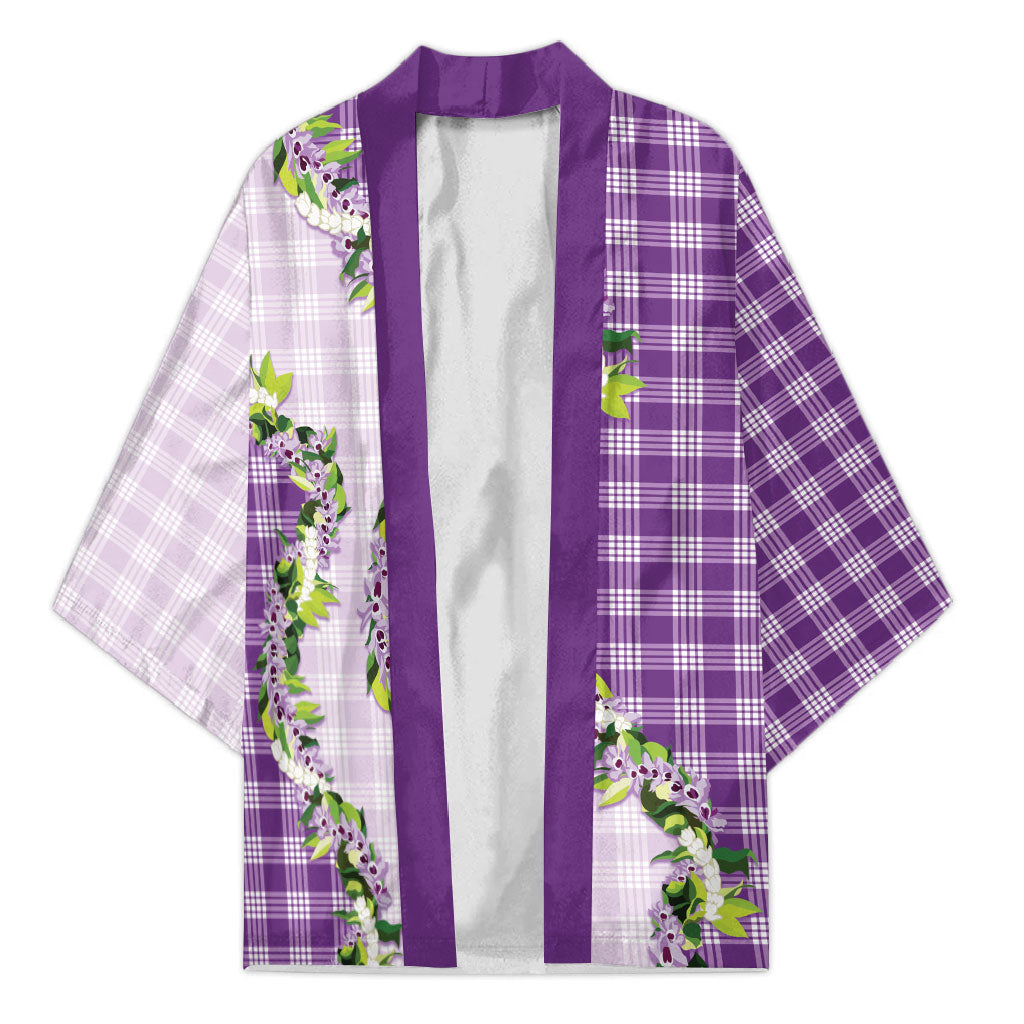 Violet Hawaii Palaka Kimono Maile Pikake Honohono Orchid Lei