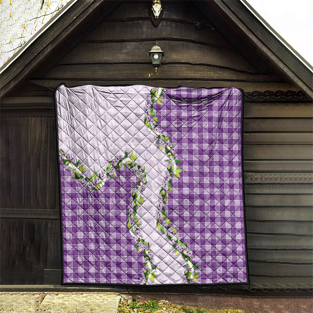 Violet Hawaii Palaka Quilt Maile Pikake Honohono Orchid Lei