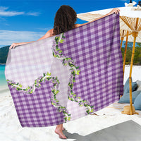 Violet Hawaii Palaka Sarong Maile Pikake Honohono Orchid Lei LT05 One Size 44 x 66 inches Violet - Polynesian Pride