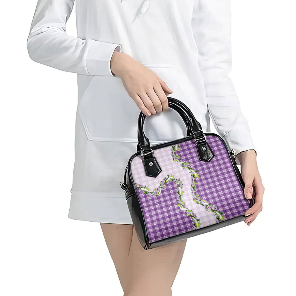 Violet Hawaii Palaka Shoulder Handbag Maile Pikake Honohono Orchid Lei LT05 - Polynesian Pride