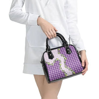 Violet Hawaii Palaka Shoulder Handbag Maile Pikake Honohono Orchid Lei LT05 - Polynesian Pride