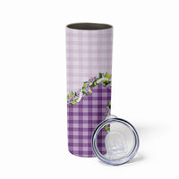 Violet Hawaii Palaka Skinny Tumbler Maile Pikake Honohono Orchid Lei