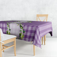 Violet Hawaii Palaka Tablecloth Maile Pikake Honohono Orchid Lei
