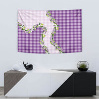 Violet Hawaii Palaka Tapestry Maile Pikake Honohono Orchid Lei