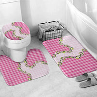 Pink Hawaii Palaka Bathroom Set Maile Pikake Honohono Orchid Lei LT05 Mat Set Only (3 pcs) One Size Pink - Polynesian Pride