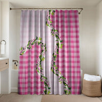 Pink Hawaii Palaka Bathroom Set Maile Pikake Honohono Orchid Lei LT05 Shower Curtain Only Pink - Polynesian Pride