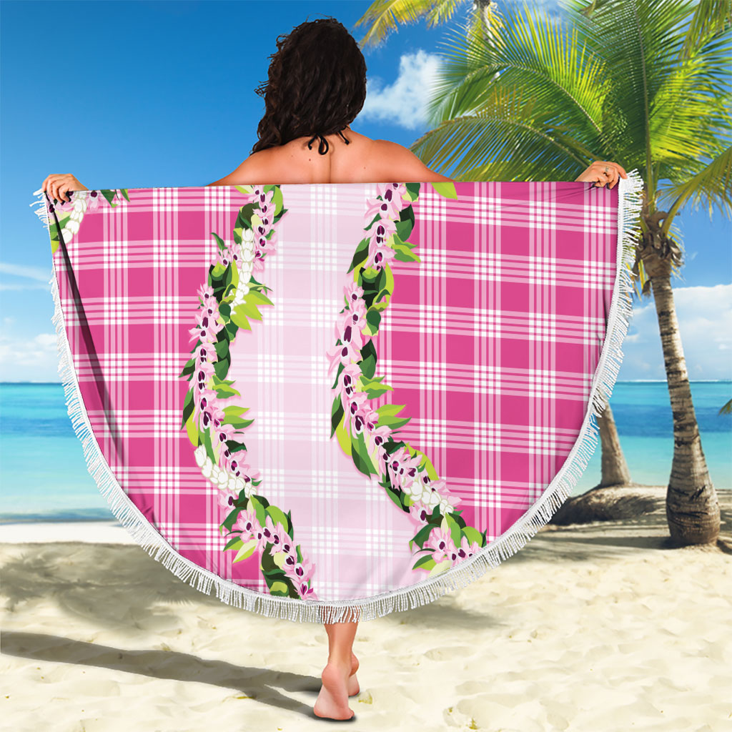 Pink Hawaii Palaka Beach Blanket Maile Pikake Honohono Orchid Lei LT05 - Polynesian Pride