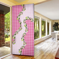 Pink Hawaii Palaka Door Cover Maile Pikake Honohono Orchid Lei