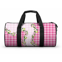 Pink Hawaii Palaka Duffle Bag Maile Pikake Honohono Orchid Lei LT05 One size Pink - Polynesian Pride