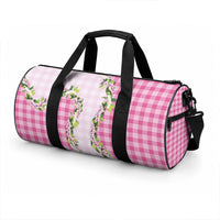 Pink Hawaii Palaka Duffle Bag Maile Pikake Honohono Orchid Lei LT05 - Polynesian Pride