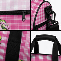 Pink Hawaii Palaka Duffle Bag Maile Pikake Honohono Orchid Lei LT05 - Polynesian Pride