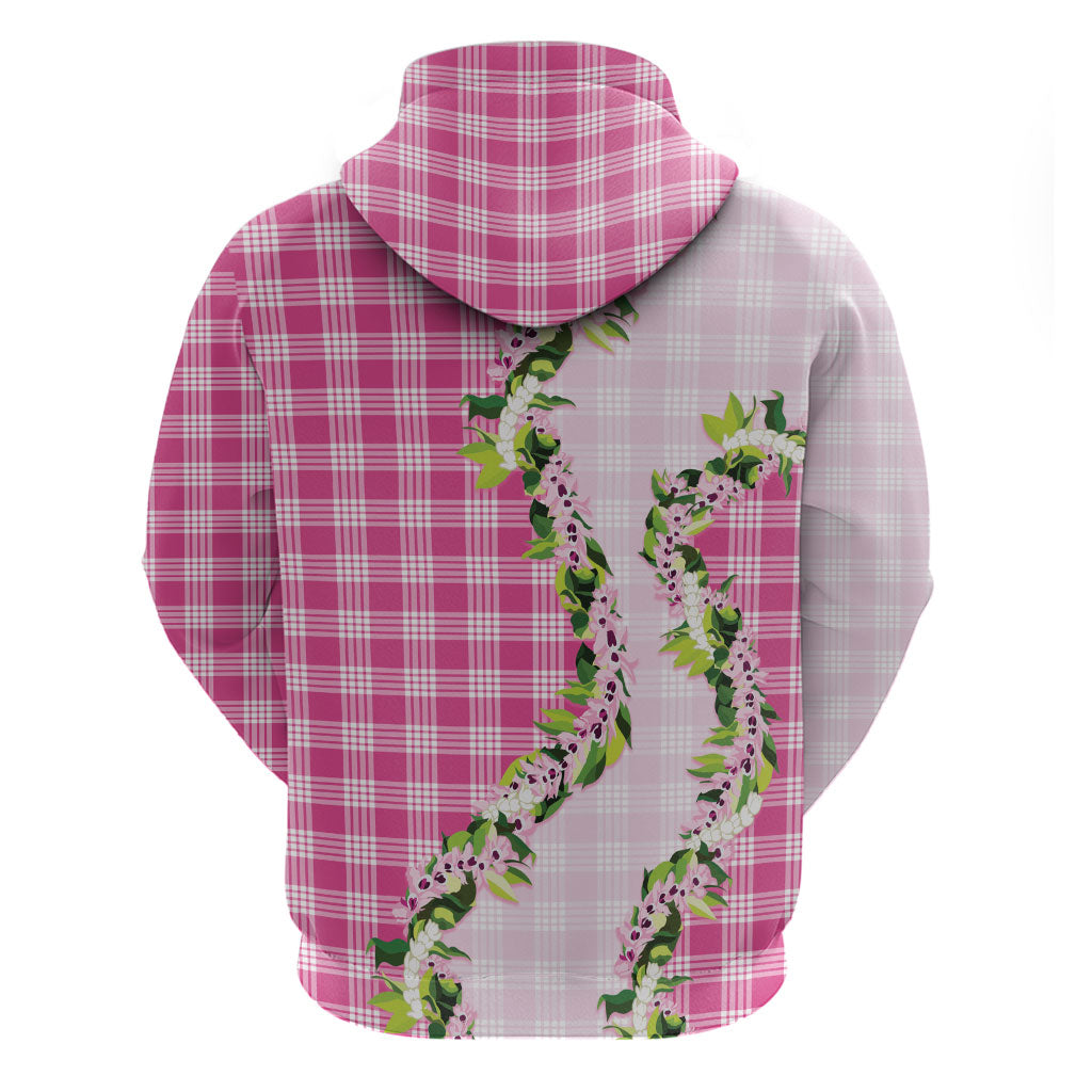 Pink Hawaii Palaka Hoodie Maile Pikake Honohono Orchid Lei