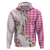 Pink Hawaii Palaka Hoodie Maile Pikake Honohono Orchid Lei