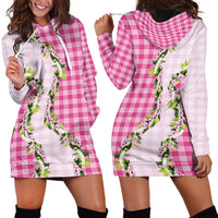 Pink Hawaii Palaka Hoodie Dress Maile Pikake Honohono Orchid Lei LT05 - Polynesian Pride