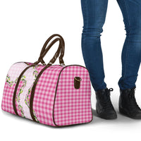 Pink Hawaii Palaka Travel Bag Maile Pikake Honohono Orchid Lei