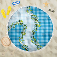 Blue Hawaii Palaka Beach Blanket Maile Pikake Honohono Orchid Lei LT05 One Size 150cm Blue - Polynesian Pride