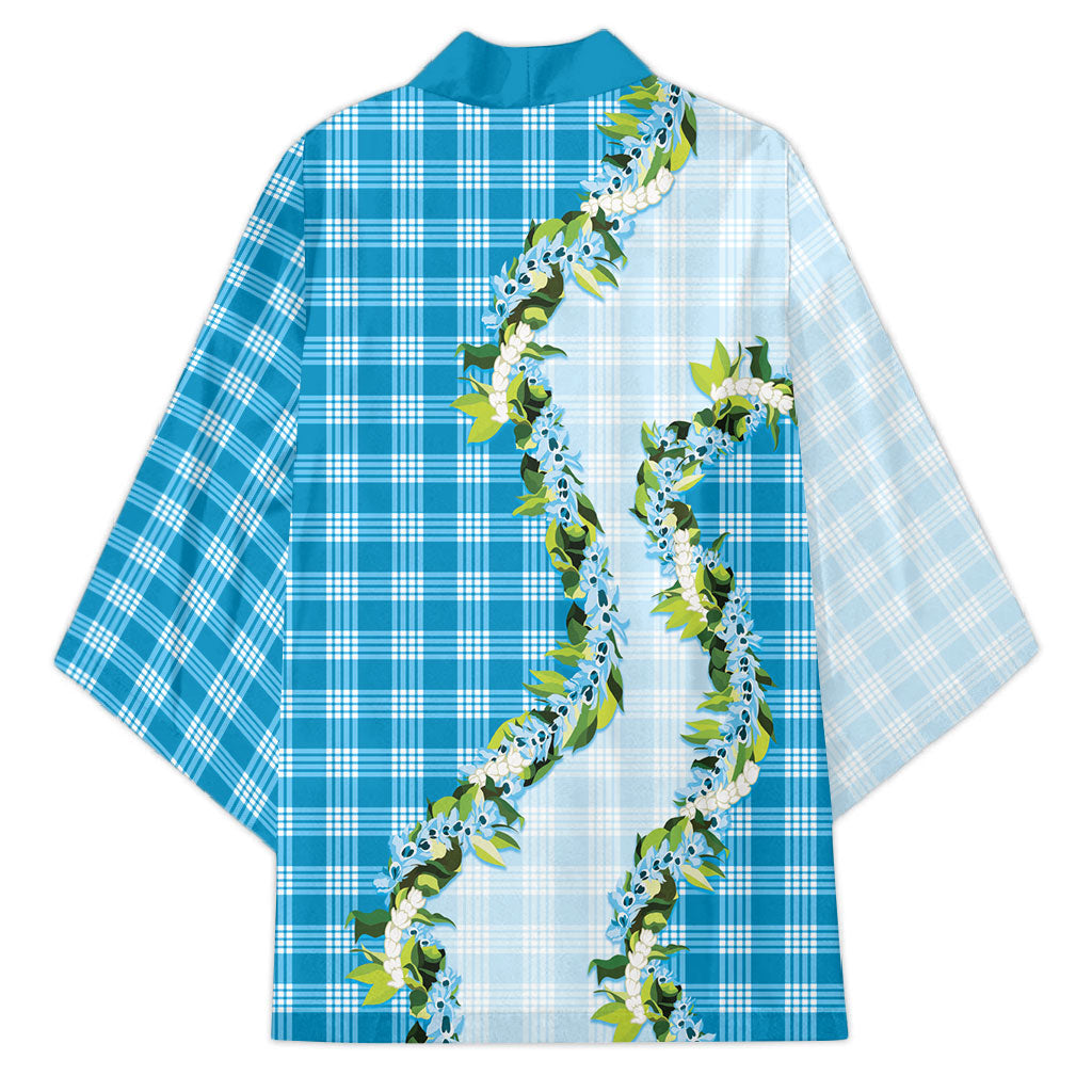 Blue Hawaii Palaka Kimono Maile Pikake Honohono Orchid Lei LT05 - Polynesian Pride