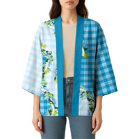 Blue Hawaii Palaka Kimono Maile Pikake Honohono Orchid Lei LT05 - Polynesian Pride