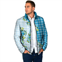 Blue Hawaii Palaka Padded Jacket Maile Pikake Honohono Orchid Lei LT05 - Polynesian Pride