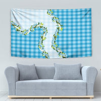 Blue Hawaii Palaka Tapestry Maile Pikake Honohono Orchid Lei LT05 - Polynesian Pride